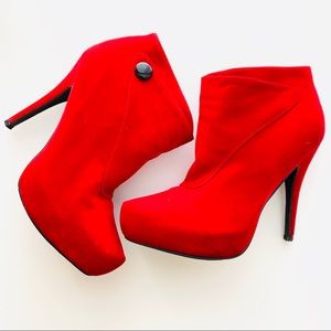 Charlotte Russe Suede Red Booties